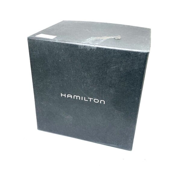 Hamilton Watch Presentation Black Cardboard Box Display Empty With Booklet - Picture 10 of 10
